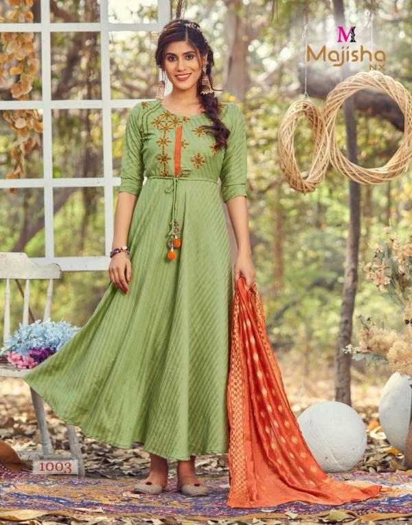 Majisha Nx Pankh 1 Designer Rayon Kurti With Dupatta